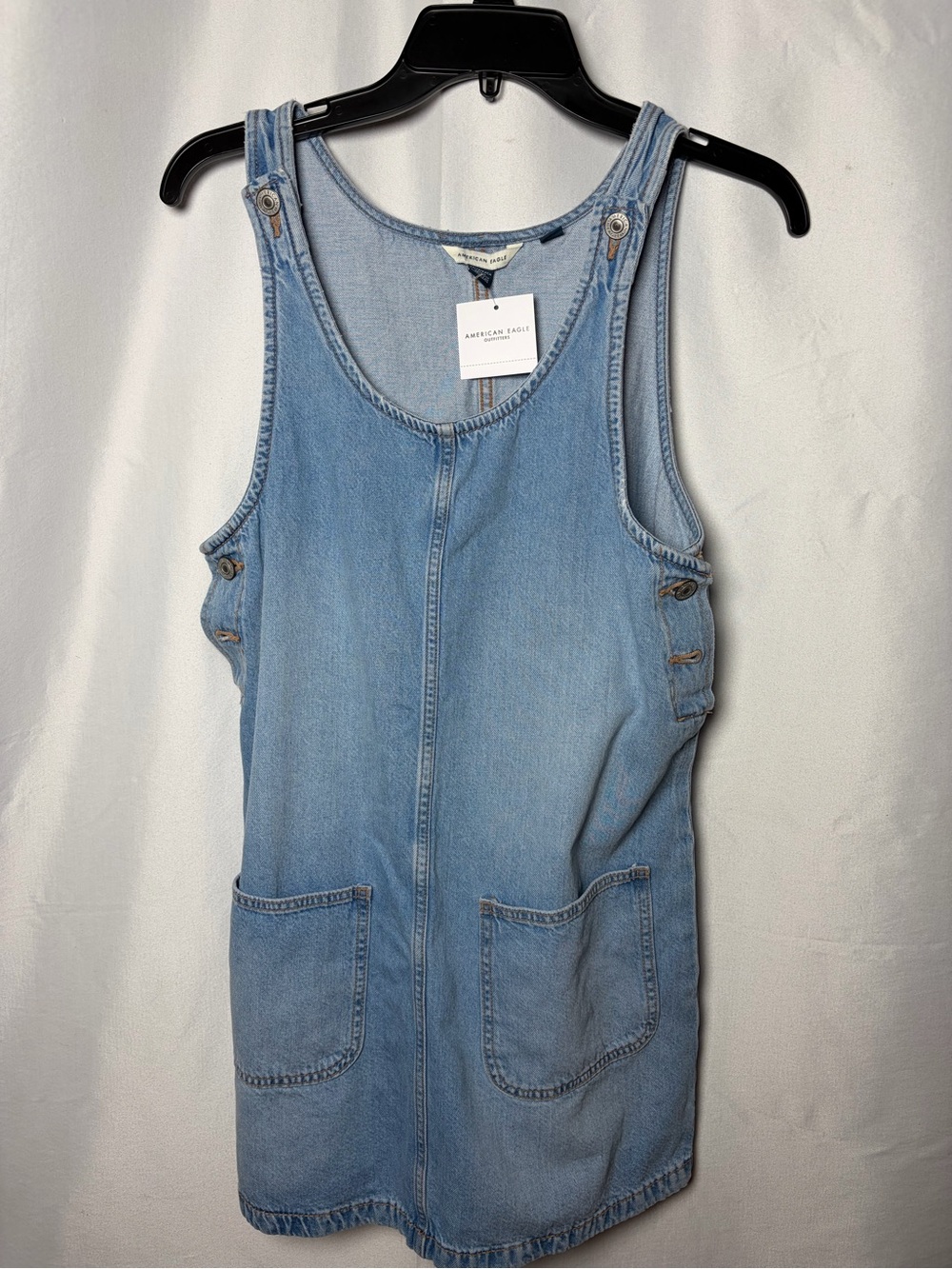 American Eagle Outfitters Light Blue Denim Pinafore Dress